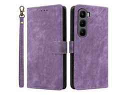 Capa Tkdaddy Para Infinix Hot 60 Pro 4g X6885, Carteira, Bloqueio Rfid, Couro Sintético, Capa De Celular Com Suporte E Alça, Roxa