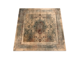 Tapete De Lã Omega Mamluk Quadrado Roseta Vintage Creme