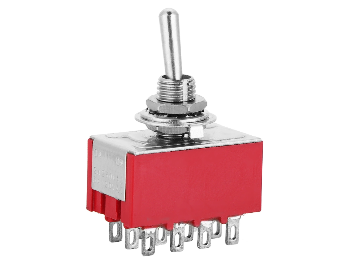 5pcs Interruptor de Palanca Mini Mts 402 12 Pines 2 Posiciones On on Mecânico