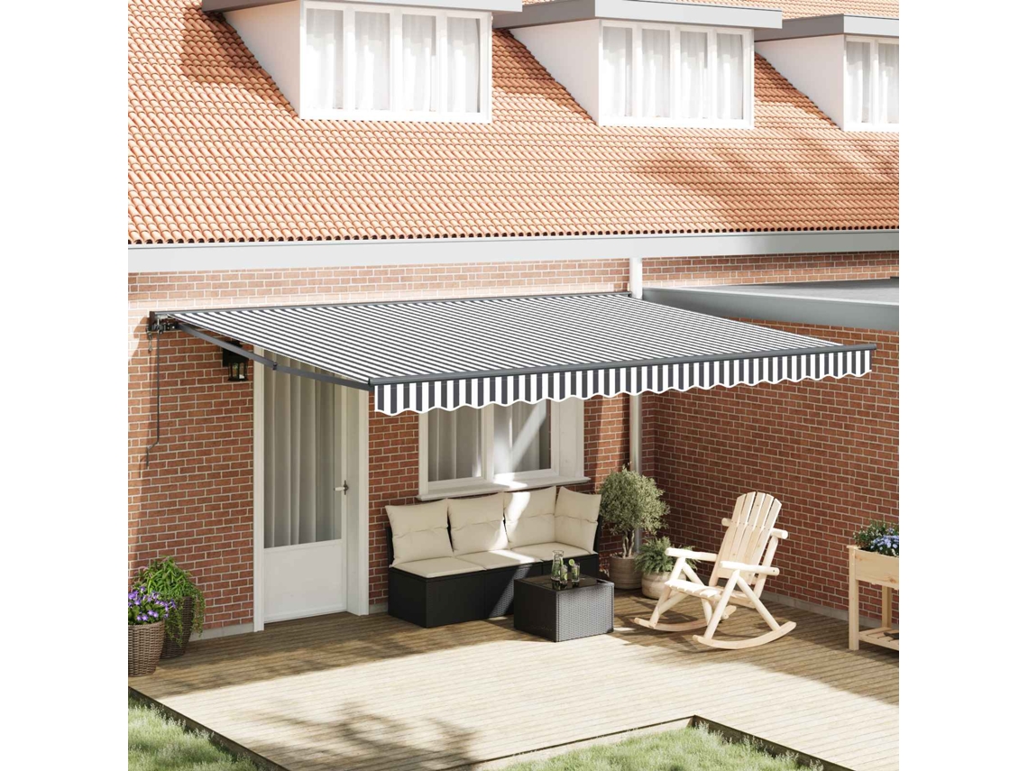 Vidaxl Estrutura De Toldo Antracite E Branco 450 × 300 Cm