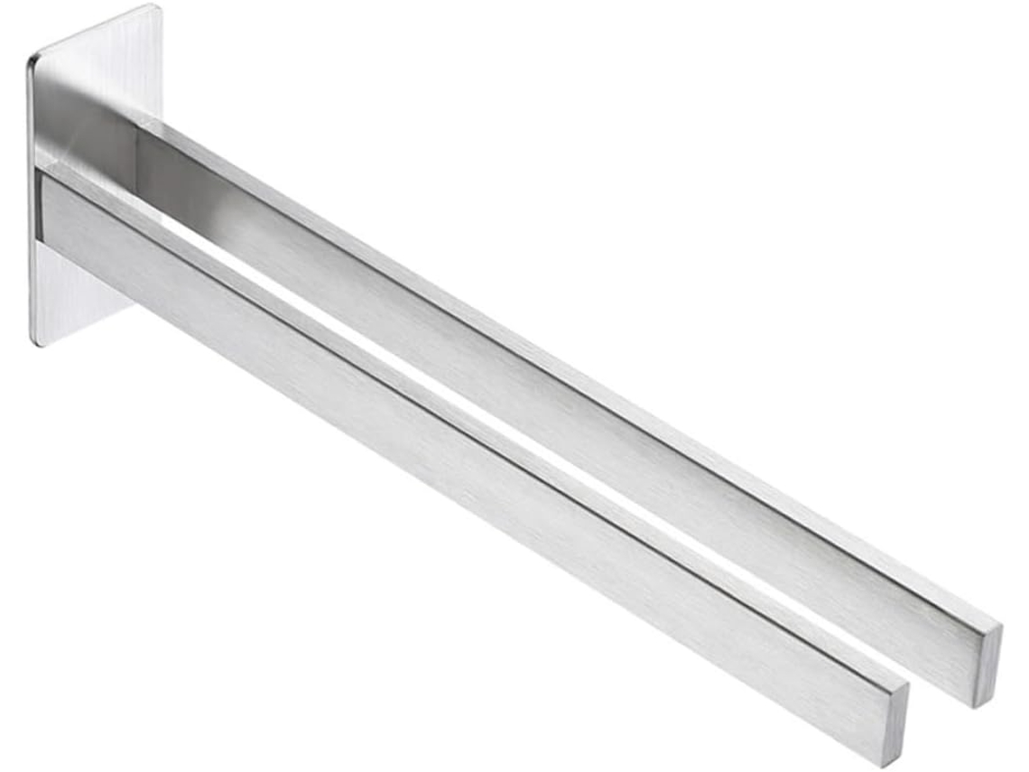 Suporte De Toalhas Aço Inoxidável Nuobesty Com Barra Dupla Para Banheiro, Montado Na Parede