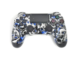 Comando Ps4 Compatível Pc Android Consola Ps4 Sem Fios e Ps3 Por Cabo Incluído Bluetooth Doubleshock ¡Controlo Total! Caveira Azul Preta KLACK