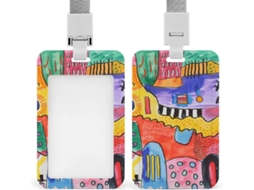 Suporte Crachá Curvo e Colorido, Personalizável, À Prova D'água, Protetor Crachá, Mesa Ideal Funcional