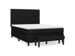Cama com Molas/colchão 140x200 Cm Tecido Preto MAISON EXCLUSIVE