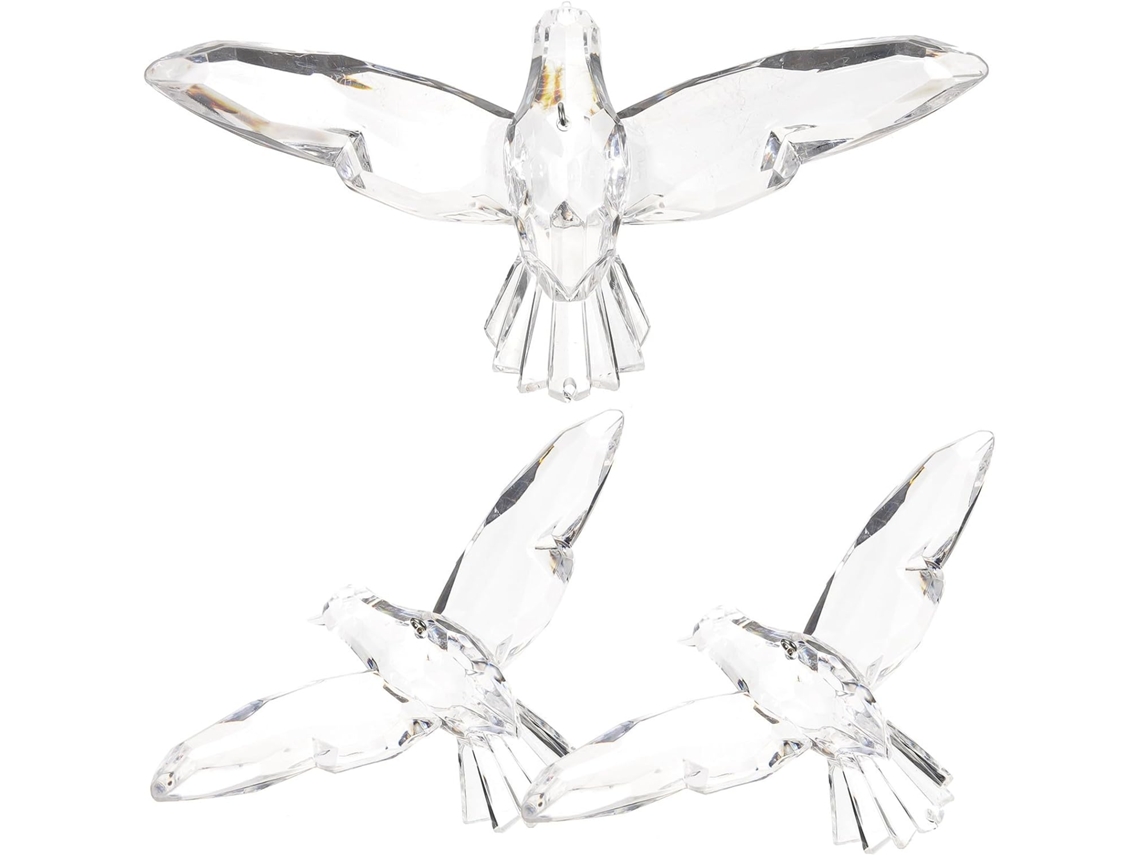 Inoomp Kit de 3 Decorações de Pássaros em Acrílico para Pendurar, Ganchos Transparentes para Teto, Enfeites Decorativos CHABERLU