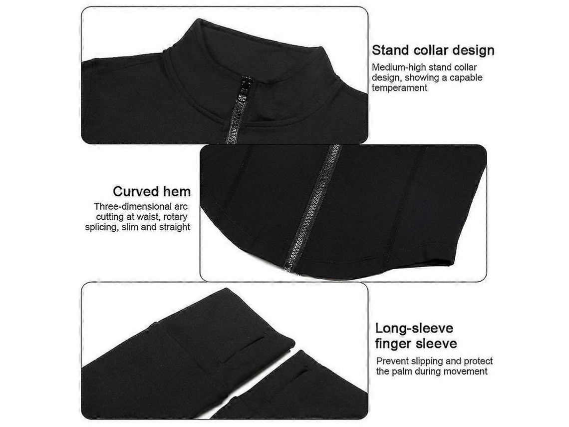 Chaqueta Deportiva Slim Fit Fasst com Cremallera, Gola Alta, Manga Longa para Yoga, Running, Fitness | S/MARCA