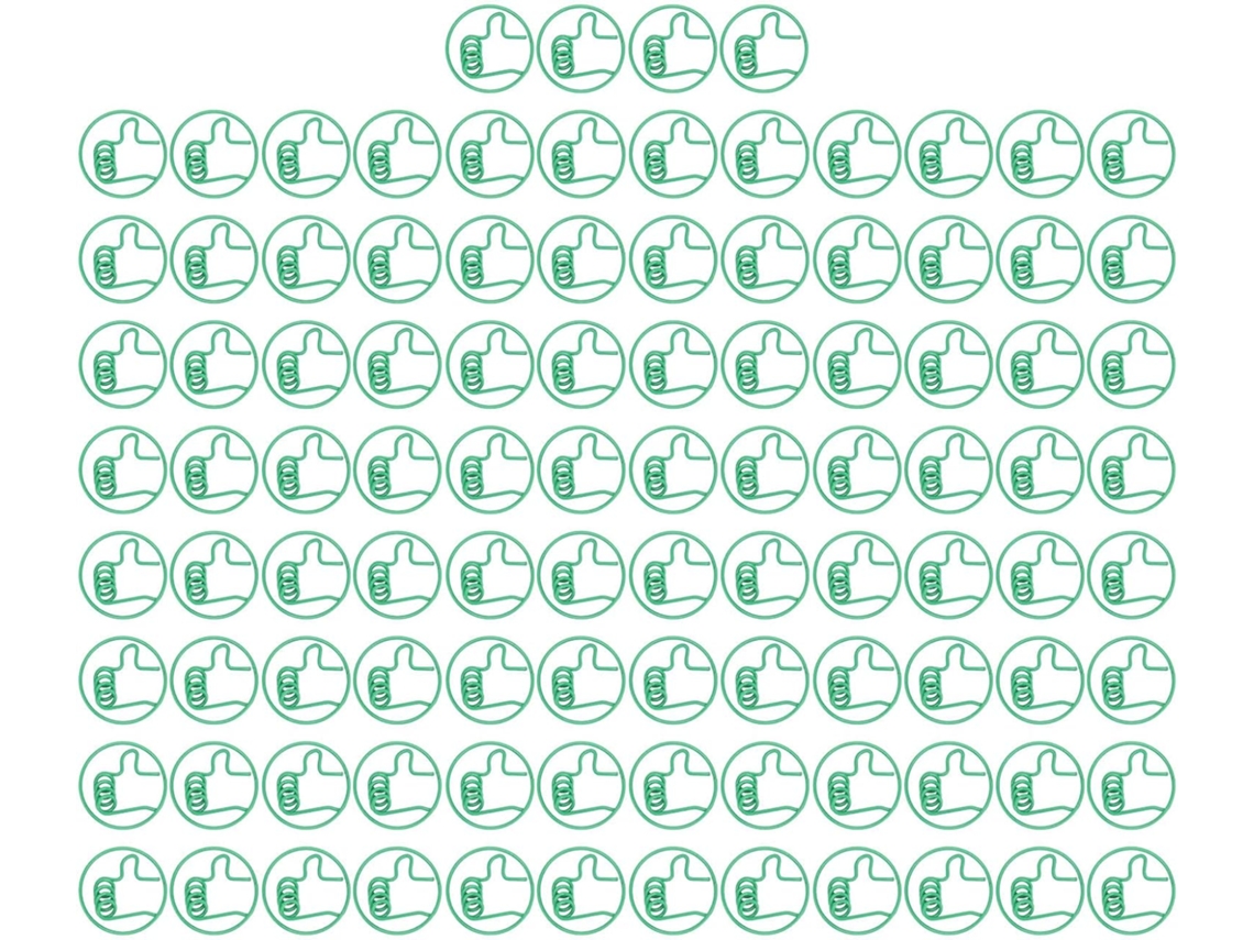 100-Clipes de Papel Fofos em Formato Polegar Verde para Topo, Antiderrapantes, Com Fixação Forte, Clipes de Papel