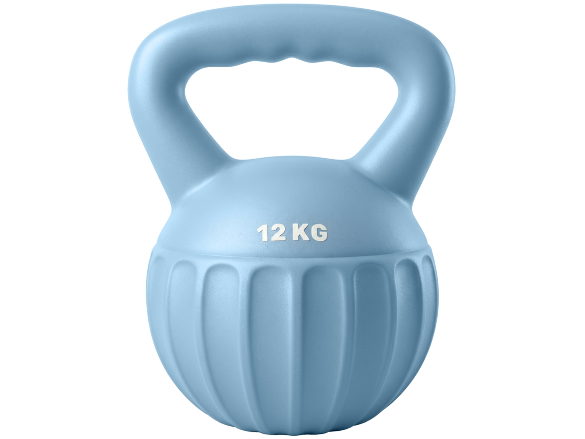 Kettlebell de 12 Kg, Haltere com Cabo Antiderrapante, Haltere em Forma de Bola, para Treinamento de Força, Academia, Azul VELTUS TRADE