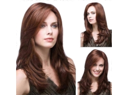 Perucas Femininas, Peruca de Cabelo para Cosplay, Castanha, Longa, Ondulada, Natural, Sintética, Peruca Completa, Peruca de Cabelo Humano. TAISHENGDA