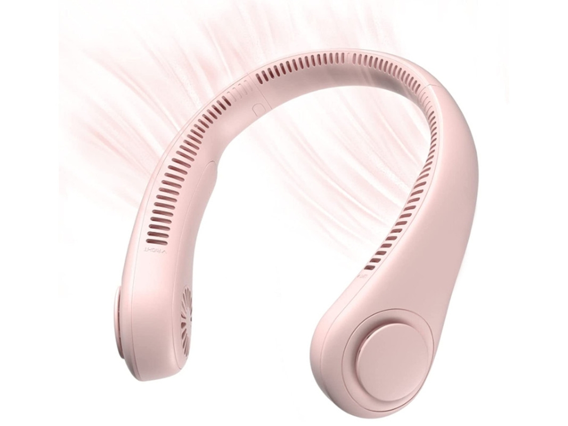 Ventilador Portátil De Pescoço, Ventilador Mãos Livres Sem Lâmina, Ventilador Pessoal Portátil De 4000 Mah Operado Por Bateria, Rosa Yizhood