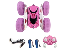 Mali carro de Controle Remoto para Crianças, Carro de Stunt Elétrico 4wd 2.4ghz com Luzes Led, 2 Baterias Recarregáveis (rosa)