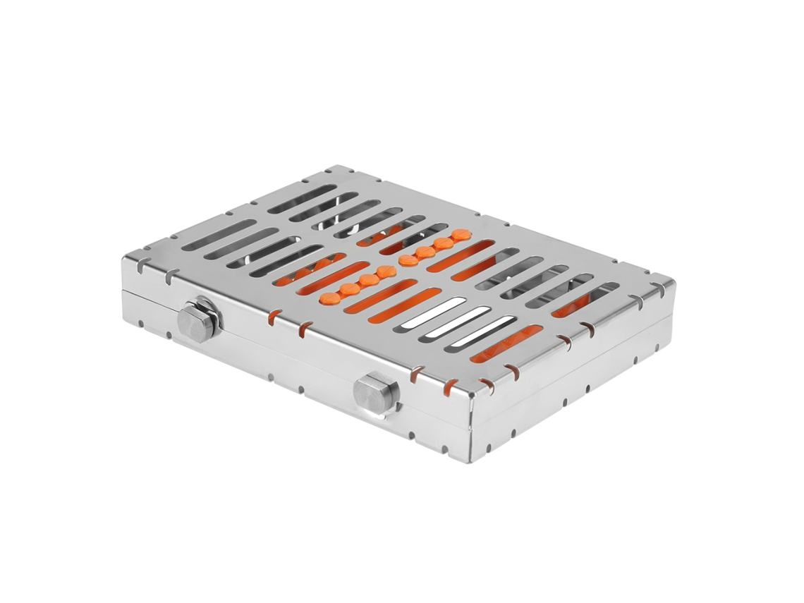 Caja De Esterilización Dental De Acero Inoxidable Para 10 Instrumentos Quirúrgicos