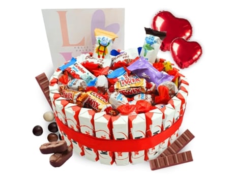 Bolo De Chocolate Kinder Miniatures 80 Chocolates Presente Ideal Para Dia Das Mães, São Valentim Ou Festas Iami