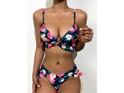 Traje de Banho Bikini Floral 2 Peças Tamanho 4xl Leve