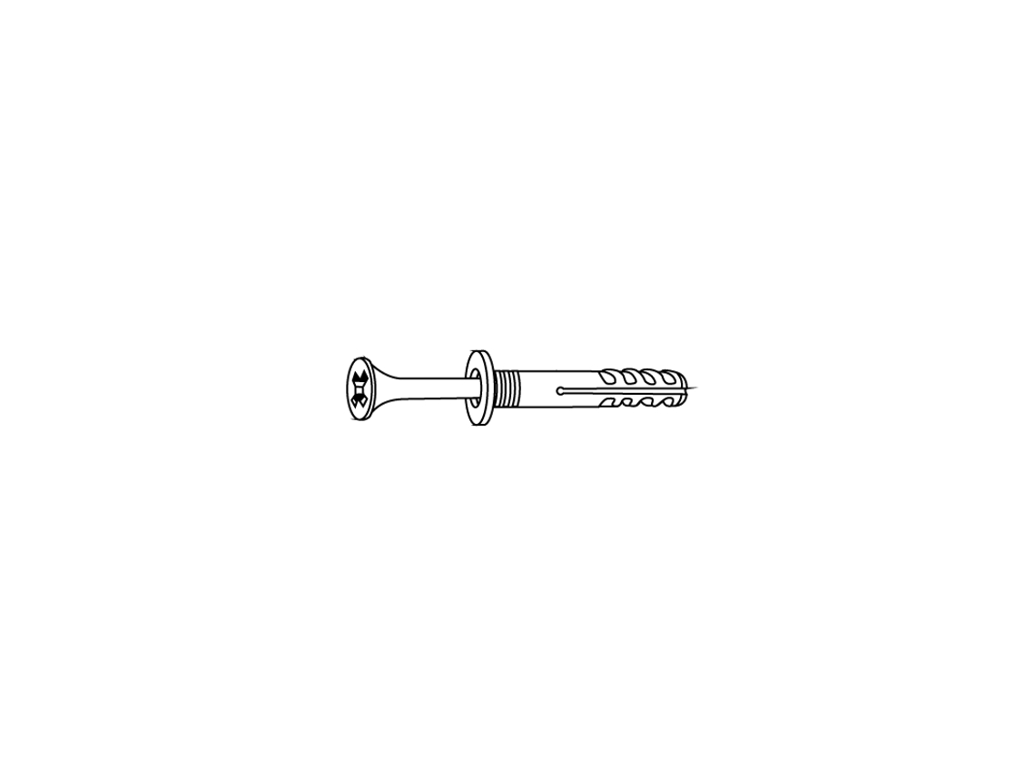 Bucha Tapit Nylon Cabeça Plana 6X70 Zincado Branco Chemitool