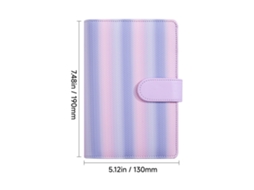 Rainbow Gradient Pink Purple Blue Stripe Loose Leaf Binder Cover, Eco Friendly, Aesthetic Style, Fits Lined Grid Refills
