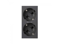 Base Schuko Dupla Por Corte Com Led Grafite Simon 50010432 038