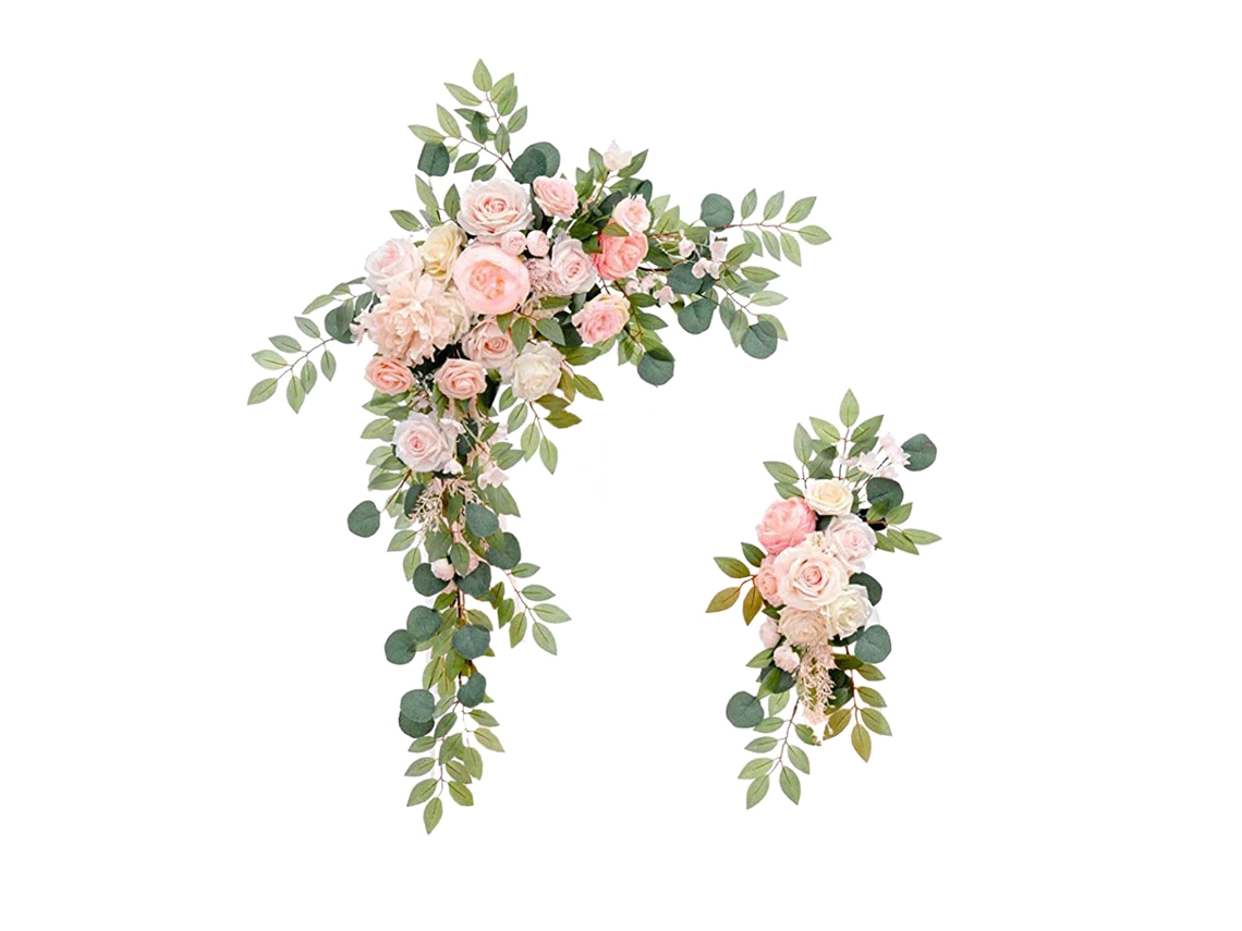 Laxiscreed Arco De Casamento Com Flores Rosas Para Cantos Em Grande Tamanho, Embalagem Econômica