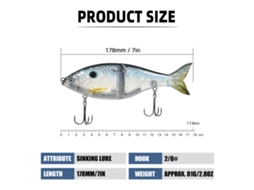 Isca Artificial Taruor 178mm com Anzóis Triplos