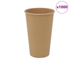 Vidaxl Copos De Café De Papel 1000 Pcs 16oz 400ml Castanho