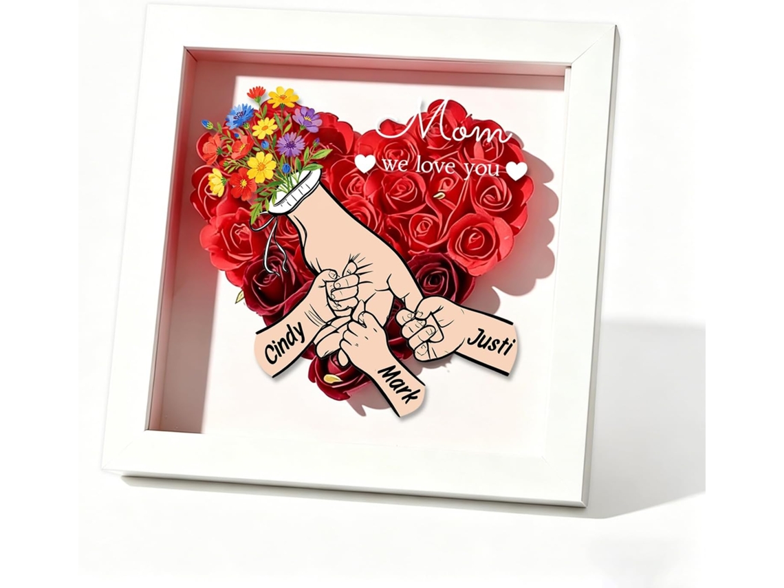 Presente Para O Dia Das Mães, Caixa De Flores Personalizada Em Formato De Coração, Moldura Para Caixa De Caixa
