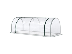 Estufa de Jardim com Portas Articuladas, Estrutura de Aço e Tampa de PVC, 250x100x80cm Verde Transparente | S/MARCA