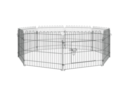 Gaiola para cães, 8 painéis de aço, 180x61 Cm, preto | S/MARCA