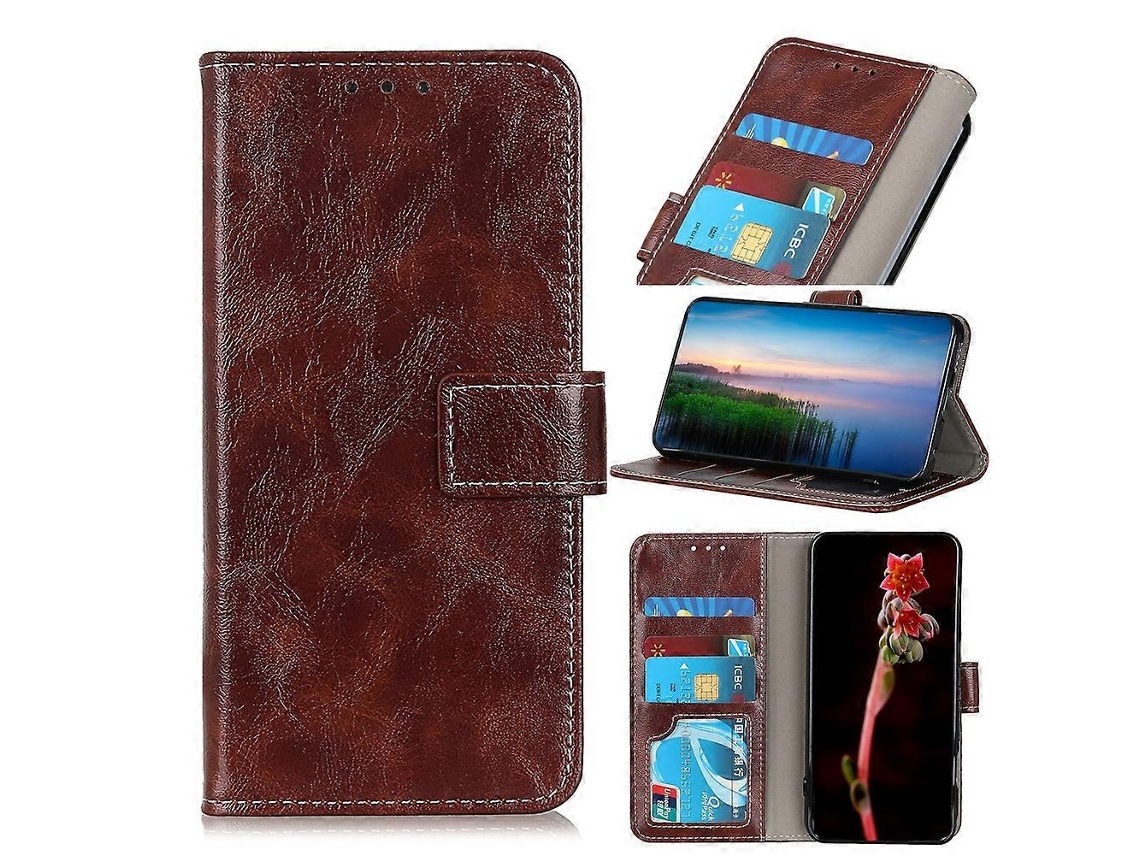 Capa De Couro Com Flip Horizontal Retrô Crazy Horse Texture Para Motorola Moto E40/e20/e30/lenovo K14 Plus