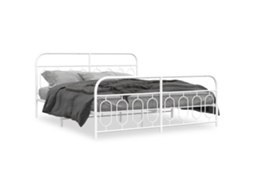 Bed Frame, Bed Frames Vidaxl Branco Metal (183 X 213 Cm)