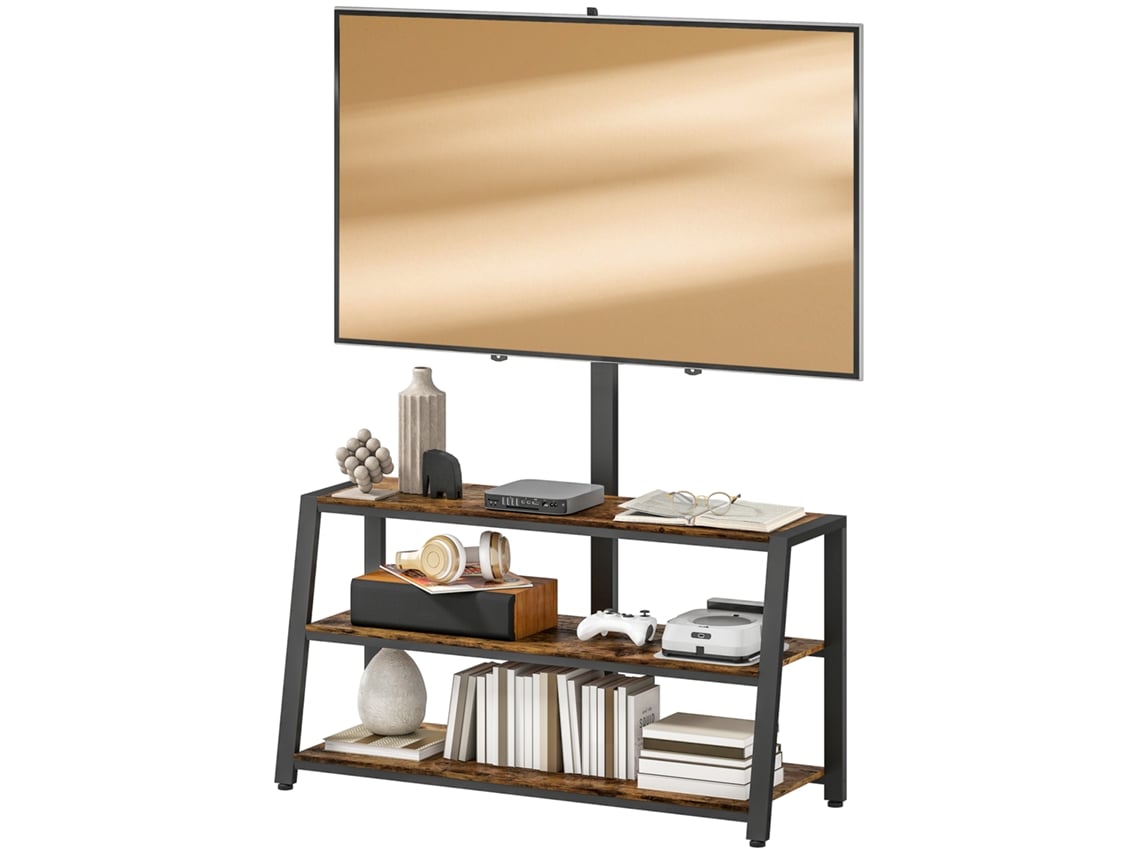 Prateleiras, Suporte De Tv Para Tvs De 32-70 Polegadas, Ângulo Ajustável 35°, 108 X 41 X 135 Cm, Marrom