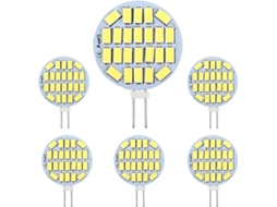 Rebe 6 peças Lâmpada LED G4 3w, AC12 24v, 300lm Branco Frio 6000k, 24x5730 SMD, Equivalente a Halógeno de 30w, Não Regulável, Redonda Embutida