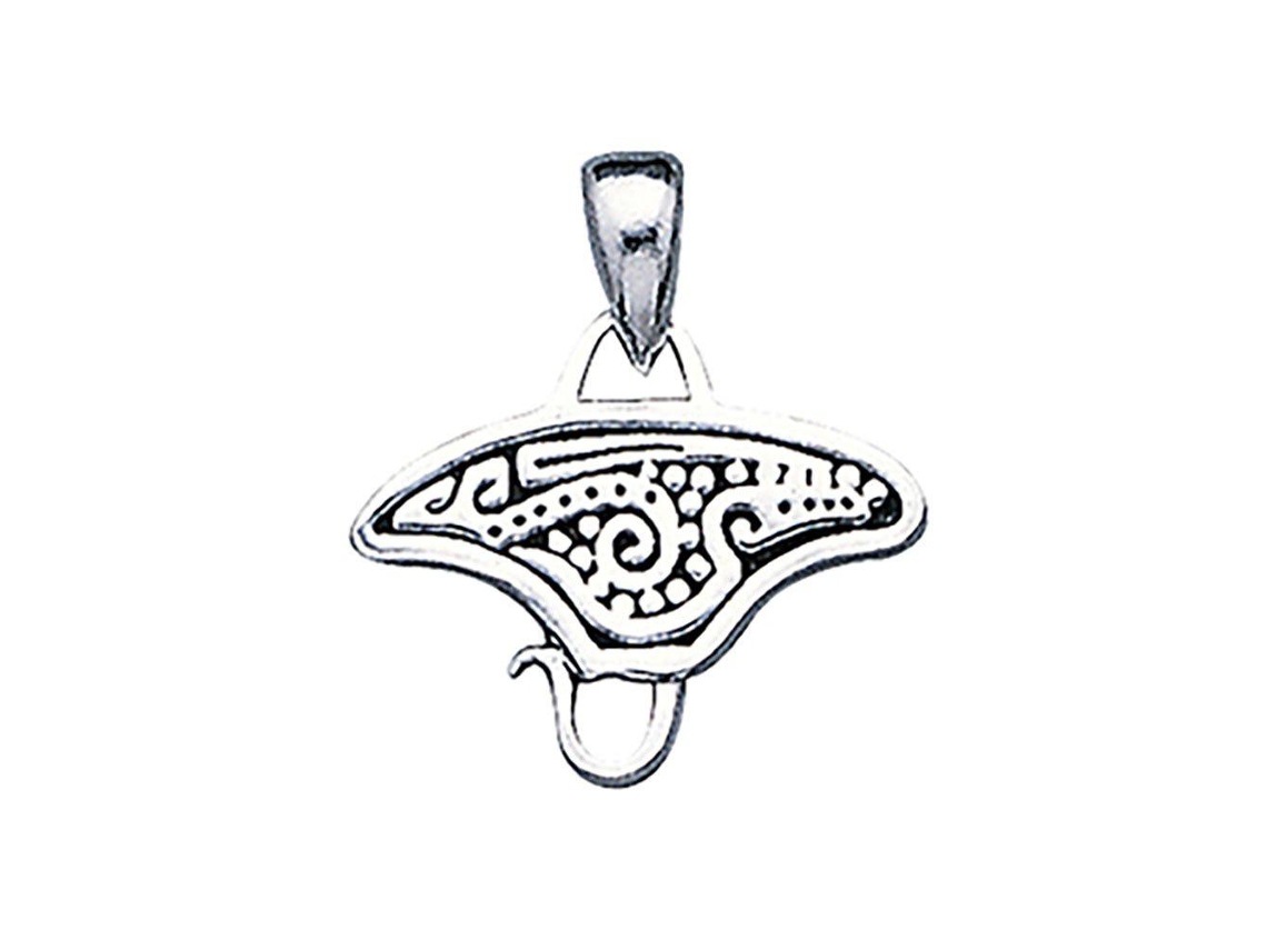 Dive Silver Aboriginal Manta Ray Pendant