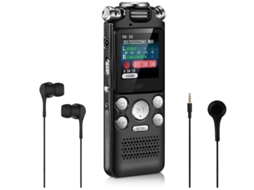 Gravador 8gb Activado Por Voz Velocidade Variável Microfones Ultra Sensíveis Mp3 Player Preto Yizhood