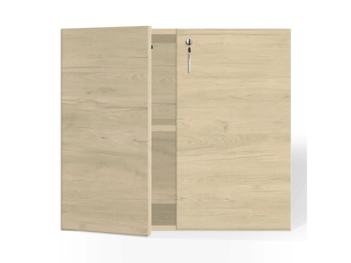 Armário de arquivo com portas. 2 prateleiras. 81,5 x 90 x 40 cm. Carvalho-Carvalho. OFILIKE