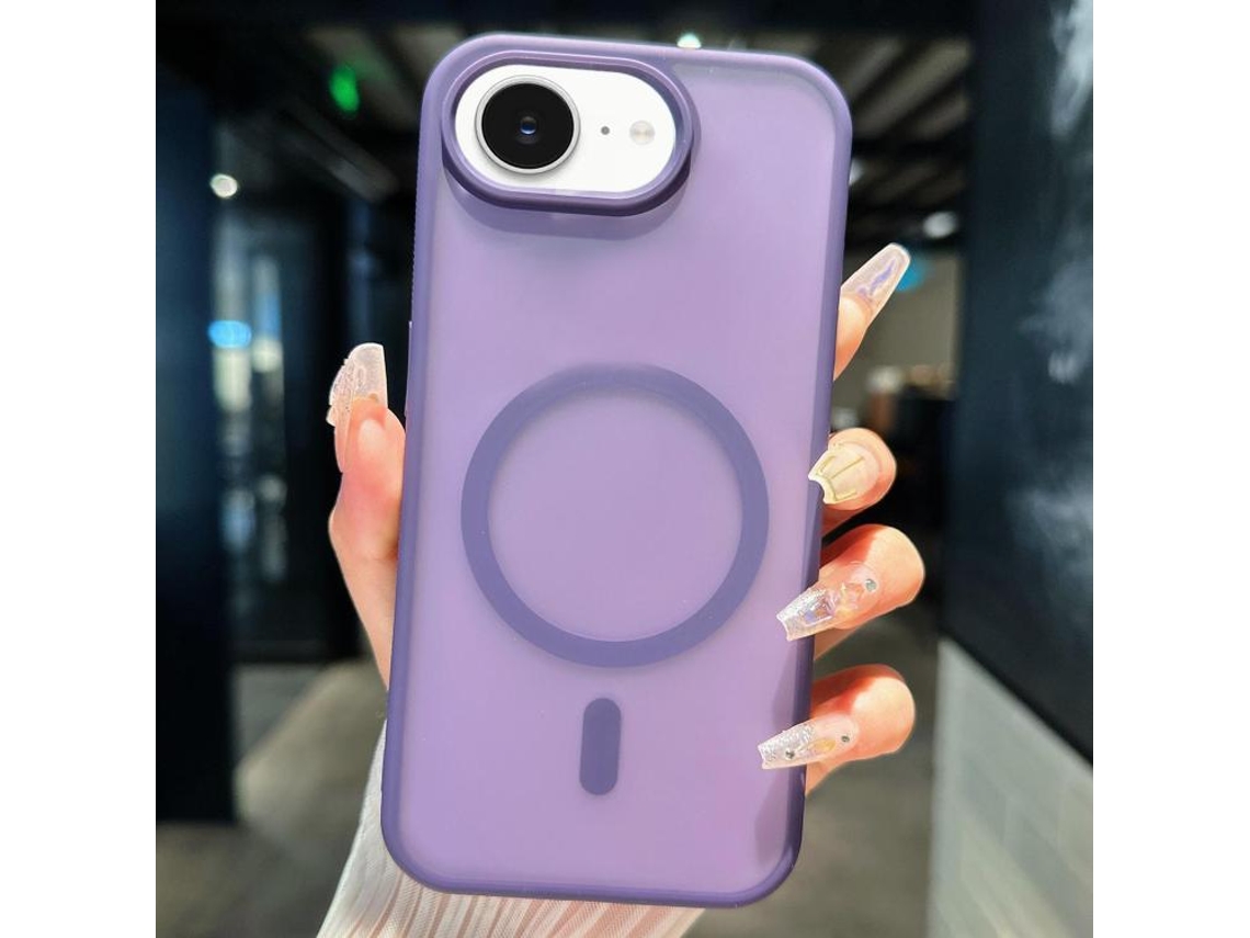 Capa Transparente Híbrida Para Iphone 17e / 16e - Tpu Com Magsafe | Proteção Cristal - Roxa