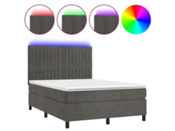 Box Spring Bed, Box Spring Beds Vidaxl Cinzeto Veludo (140 X 200 Cm)