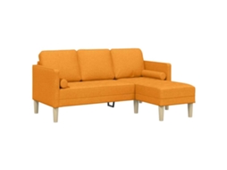 Conjunto de Sofás HARLANV1 com almofada amarelo escuro poliéster