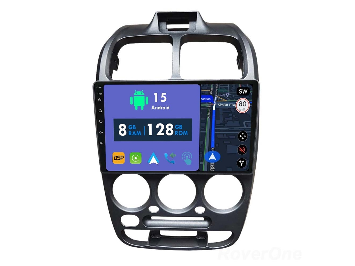 Auto Rádio Carro Bluetooth Autoradio 8GB RAM 128G ROM CarPlay Navegação GPS Ecrã Táctil RoverOne para Hyundai Accent 2 LC2 1999-2012  