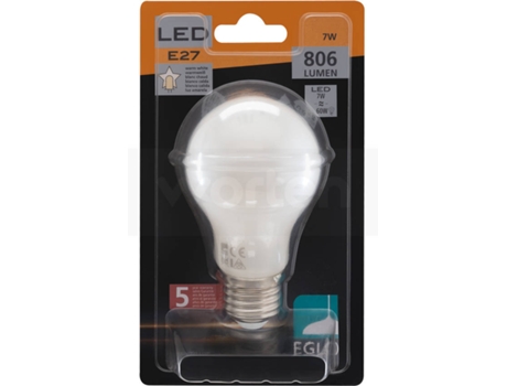Lâmpada LED EGLO A60 Opal 2700k (7 W - Casquilho: E27 - Luz Amarela) — E27-LED-A60 | 7W