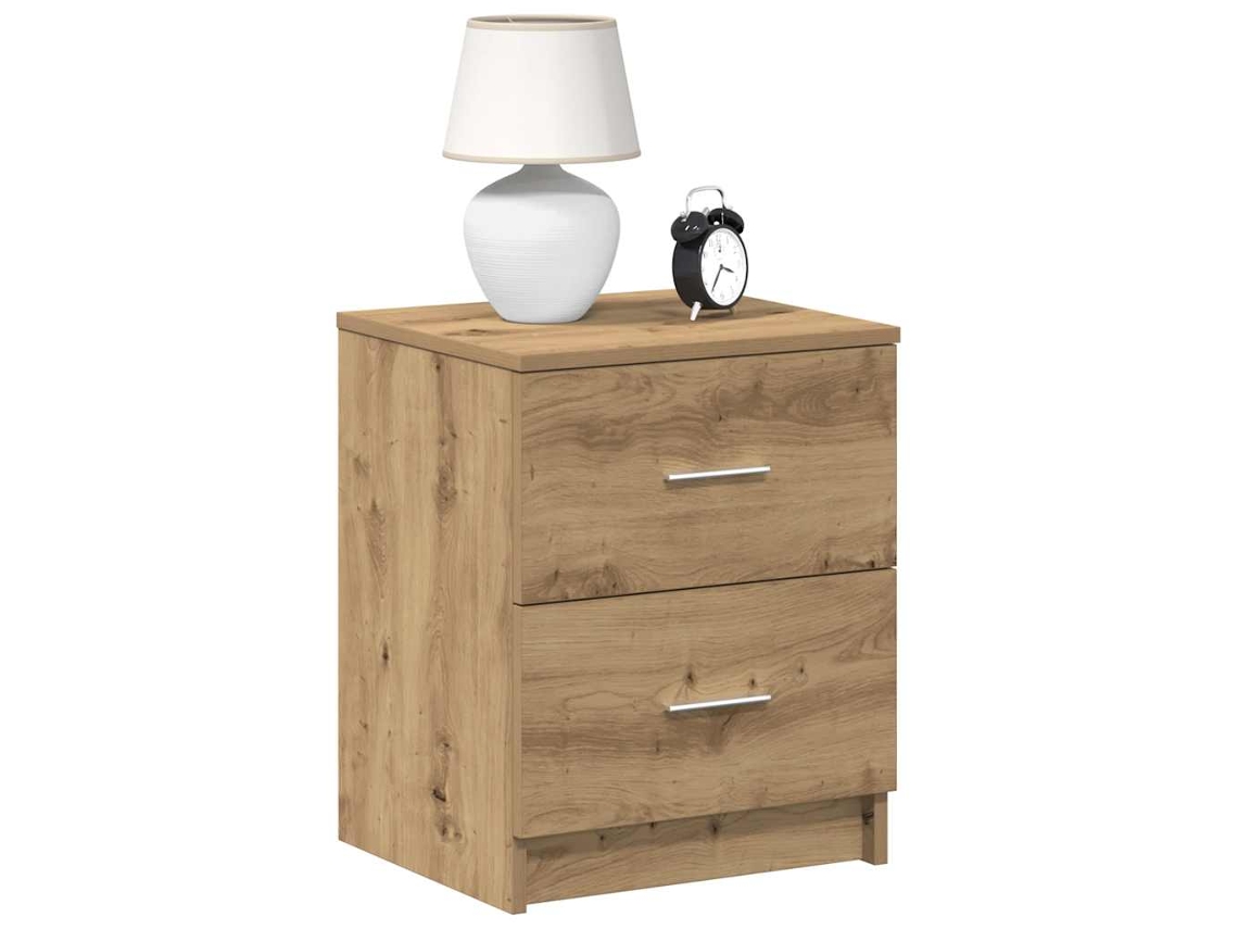 Vidaxl Mesa De Cabeceira Com 2 Gavetas 40x36x50 Cm Carvalho Artisiano