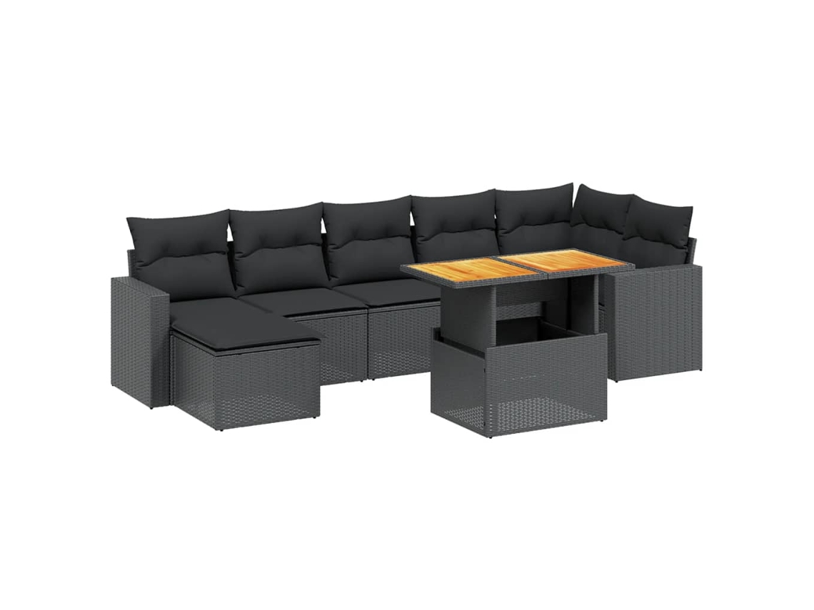 Garden Sofa Set, Garden Sofa Sets Vidaxl Preto Rattan / Vime (n/a)