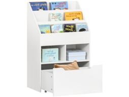 Prateleira infantil com gaveta e compartimentos 60x29,9x90 cm Branco | S/MARCA
