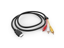 Compatível com cabo RCA, 1080p 5 pés/compatível macho para 3 RCA adaptador de conector de cabo de áudio e vídeo AV Sygo
