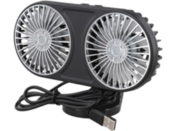 Ventilador Veicular Usb De Cabeça Dupla Com 3 Velocidades Rotação Para
