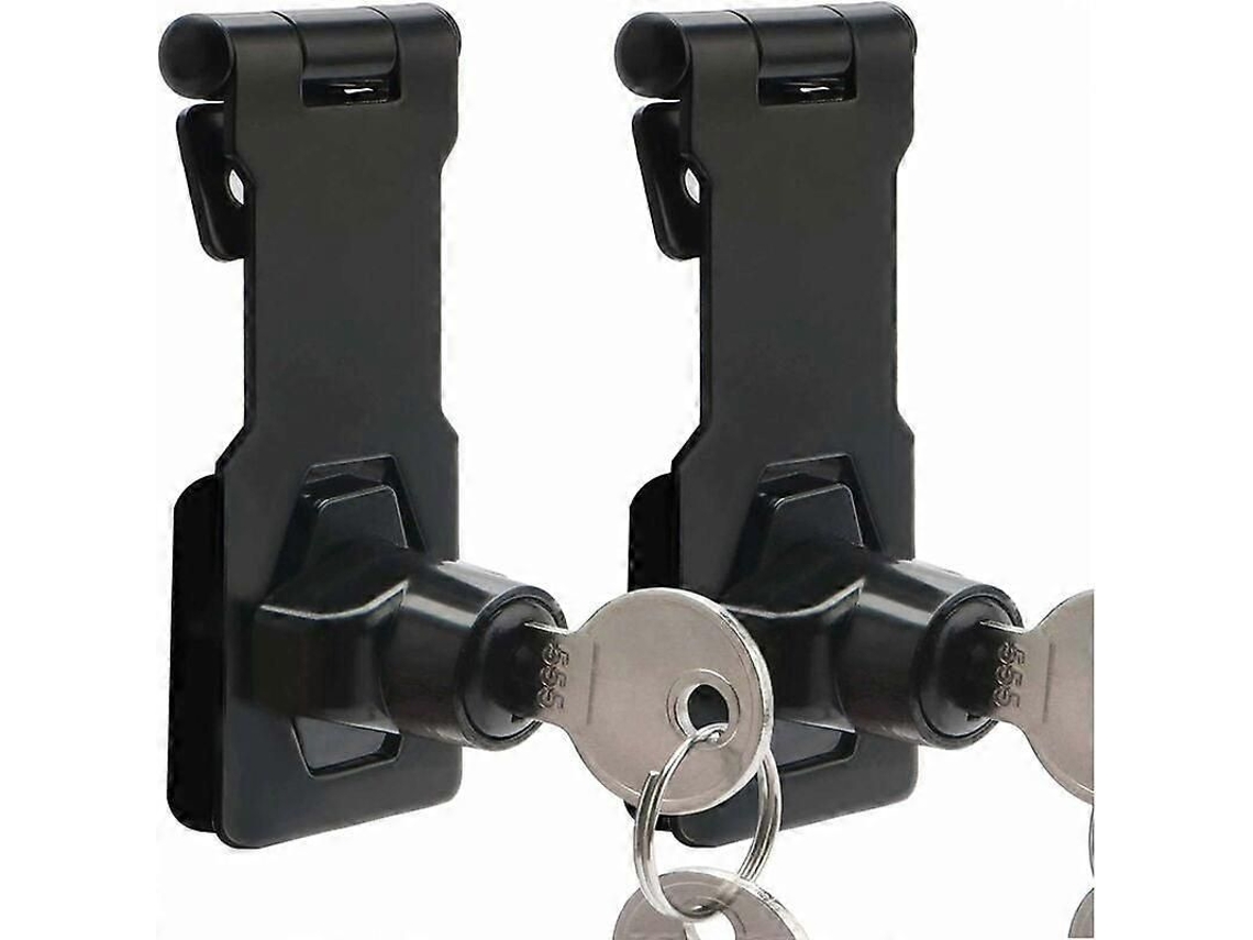 Fechadura Com Gancho, 2 Unidades De 3 Polegadas, Com Cadeado E Chave, Sem Furação Para Portas E Armários