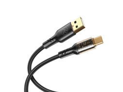 Cabo de Dados Transparente TELLUR Usb para Usb-C 3A 1M Preto