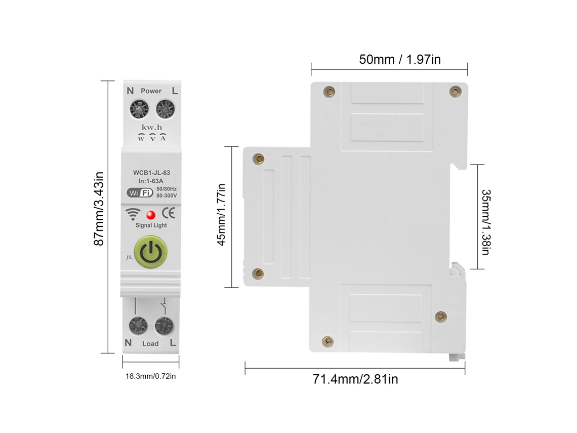 Laxiscreed Interruptor Inteligente Wifi Com Controlo Por App, Voz E Temporizador Para Casa Inteligente