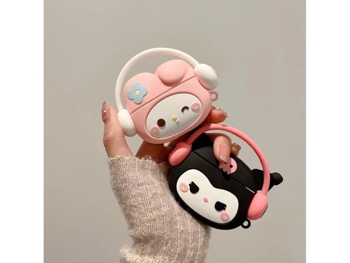 Capa Protetora Fofa De Desenho Animado Sanrio 3d Kuromi Melody Para Fones De Ouvido Sem Fio Airpods 4 1 2 3 Pro E Pro2, Fácil De Transportar Vayotoy