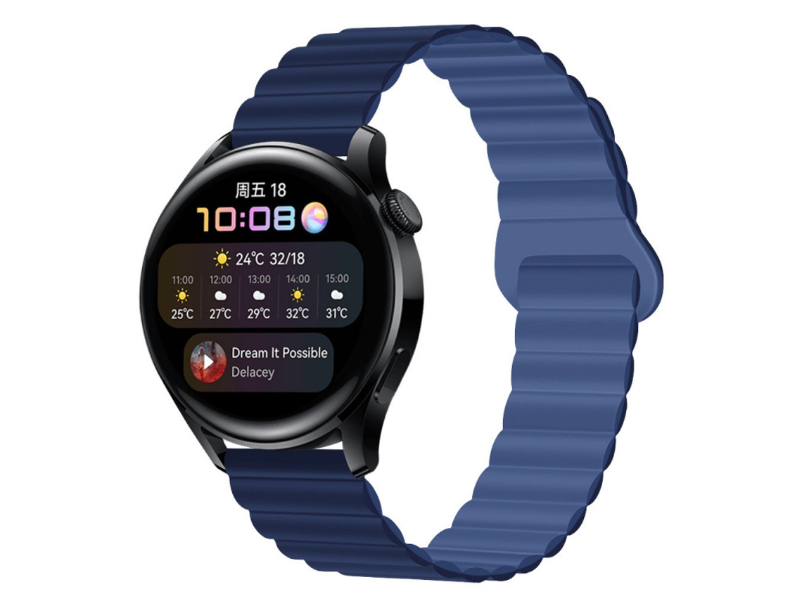 Bracelete Para Garmin Forerunner 55/165/245570/570/645/70/170 (20mm) Azul Escuro-azulado Cuich