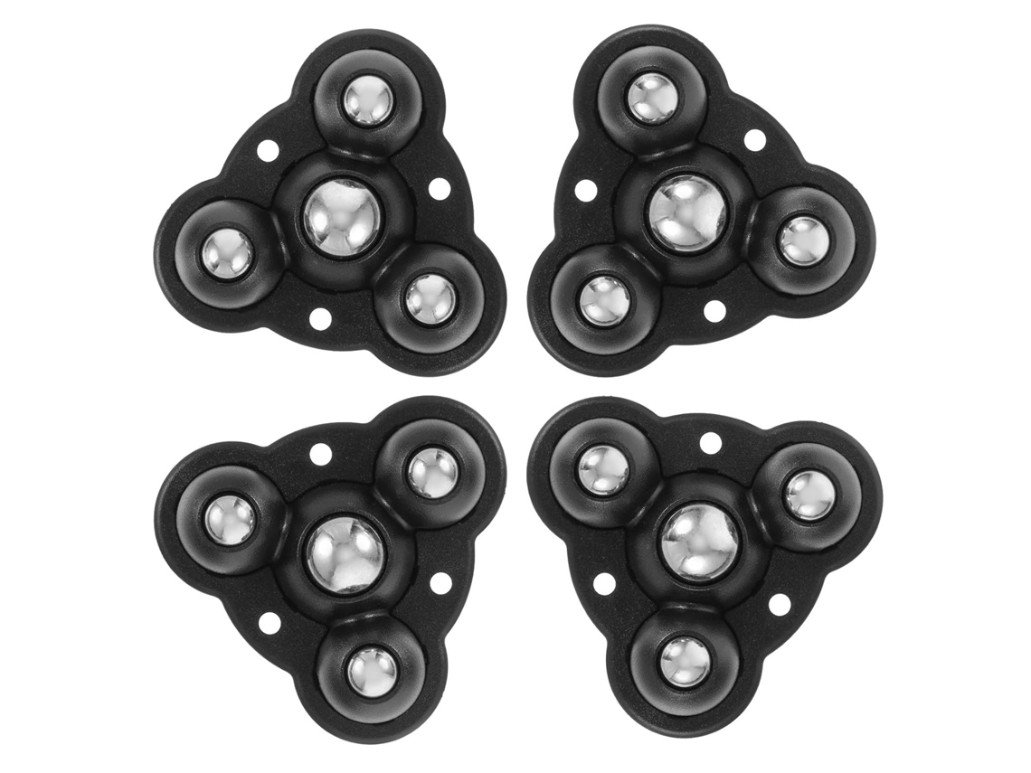 Conjunto De 4 Rodízios Adesivos Giratórios Compactos Em Abs E Aço
